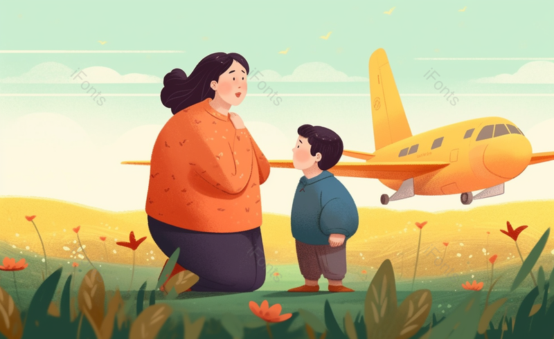 蹲着看孩子的妈妈卡通手绘人物母亲节插画温馨母亲节原创插画素材,插画/手绘图,插画/手绘图库,插画/手绘图下载,插画/手绘